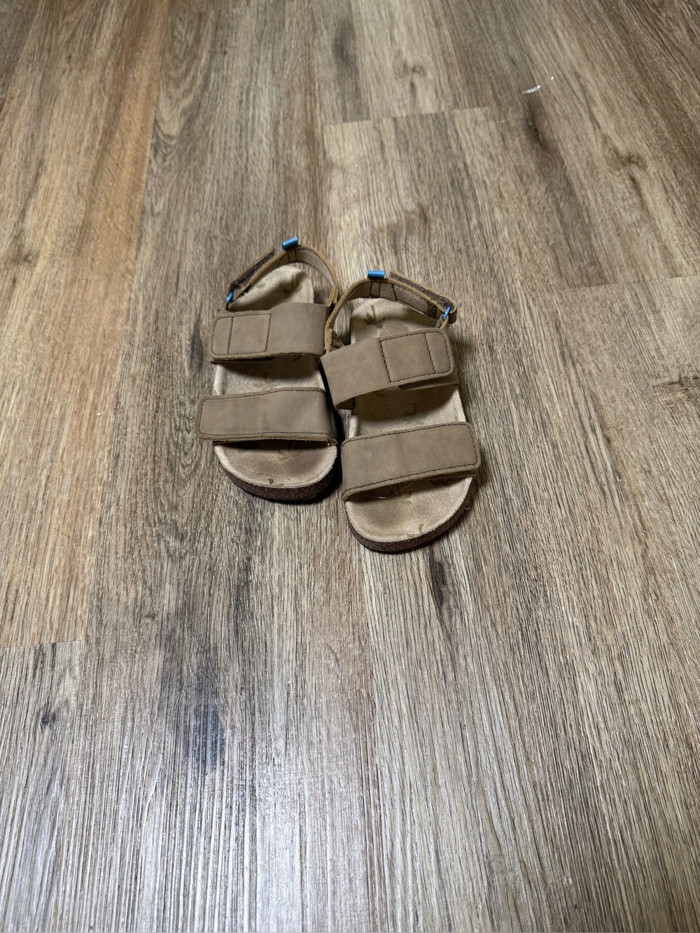 Adjustable Brown Kids Sandals with Dual Velcro Straps
